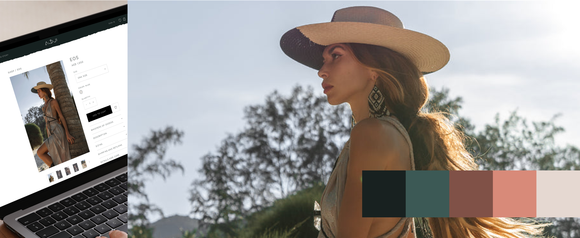 Aqui female model in a hat
