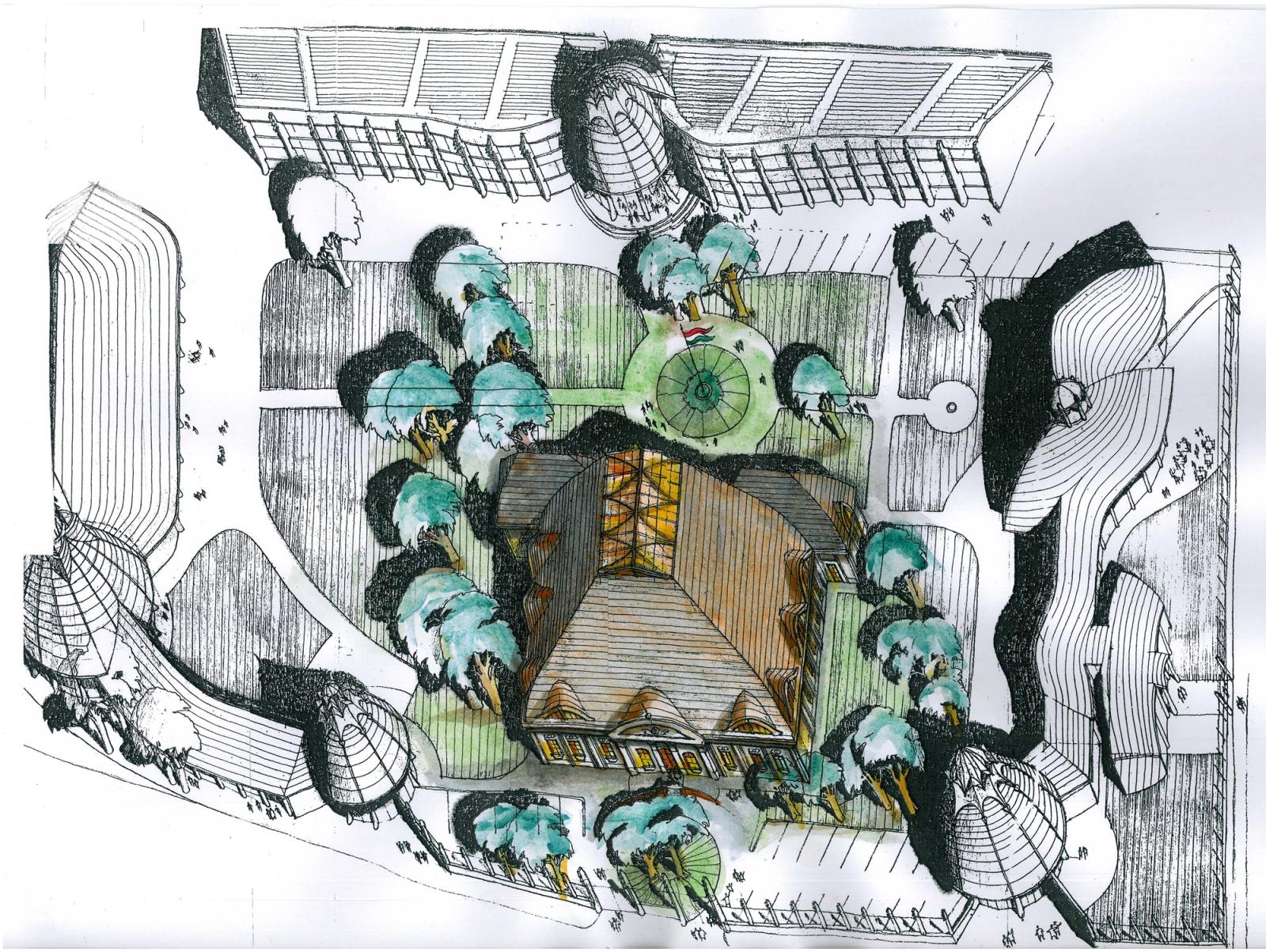 Académie de football — construction de la cour et nouvelle toiture de l'internat - 1