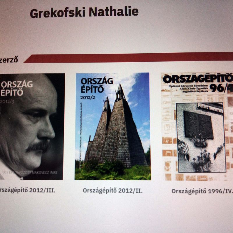 Mes articles dans Országépítő
