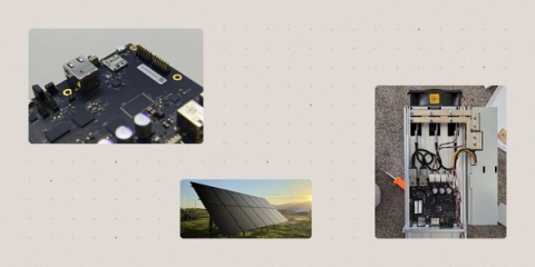From left, 1) Proto MDK board, 2) SmithOffGrid's 14-panel in-ground solar array, 3) Proto MDK installed in chassis.