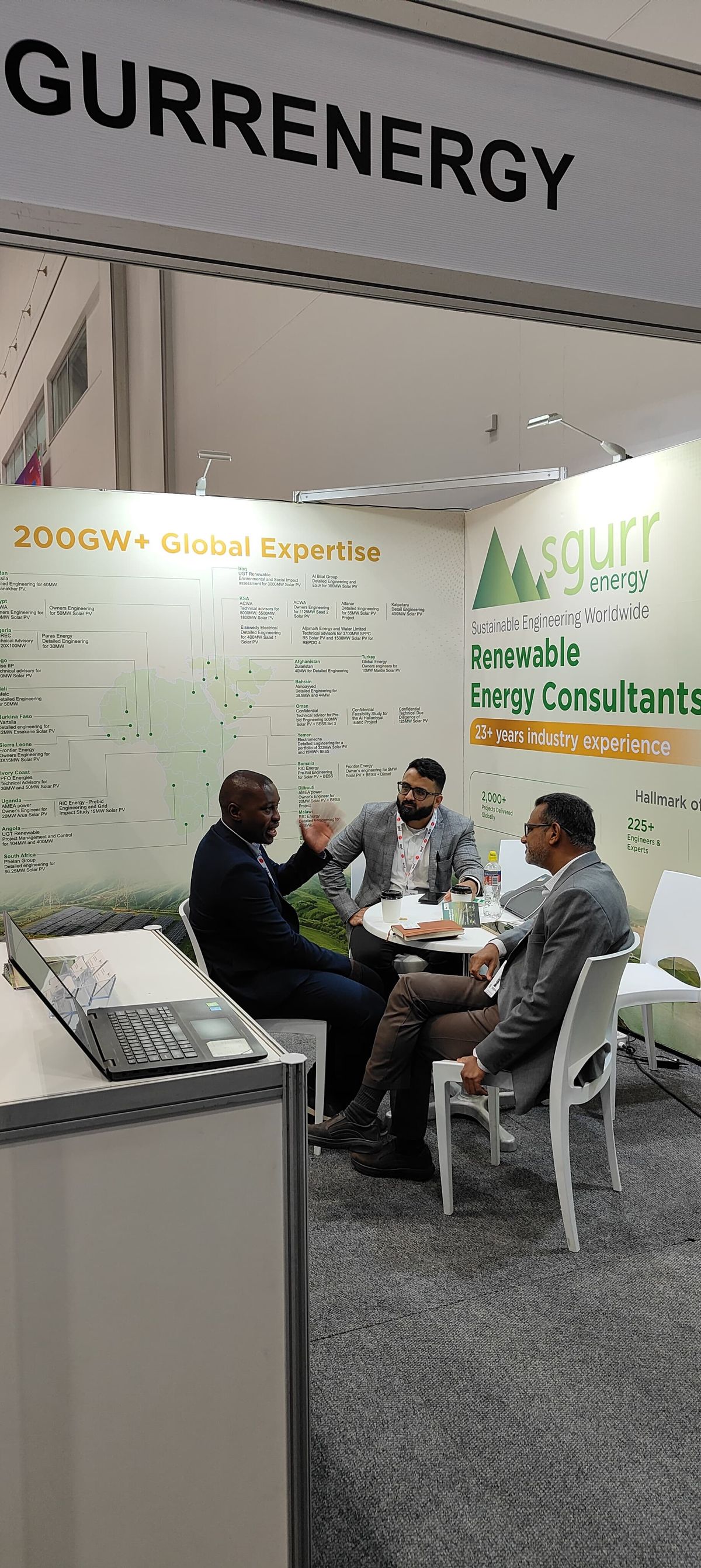 SgurrEnergy team meeting visitors at the Africa Energy Forum 2026 booth