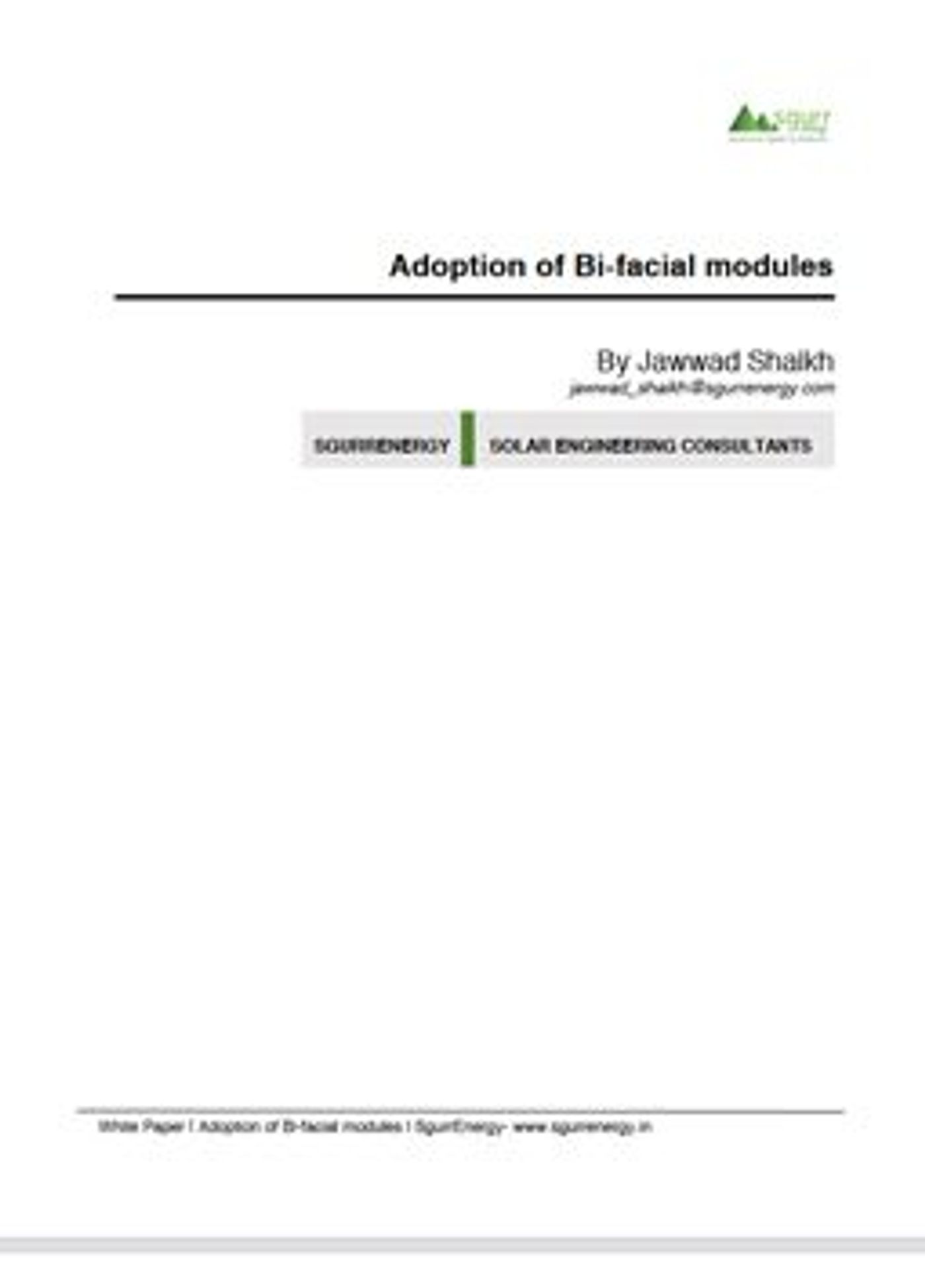 Adoption of Bi-facial modules