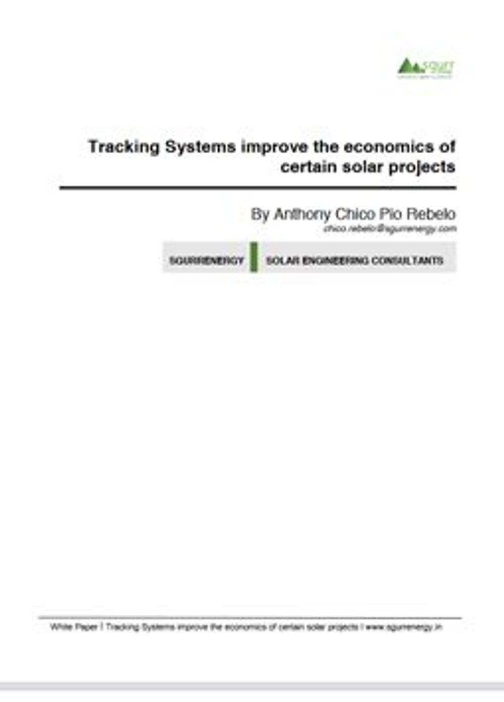 Tracking Systems improve the economics of certain solar projects