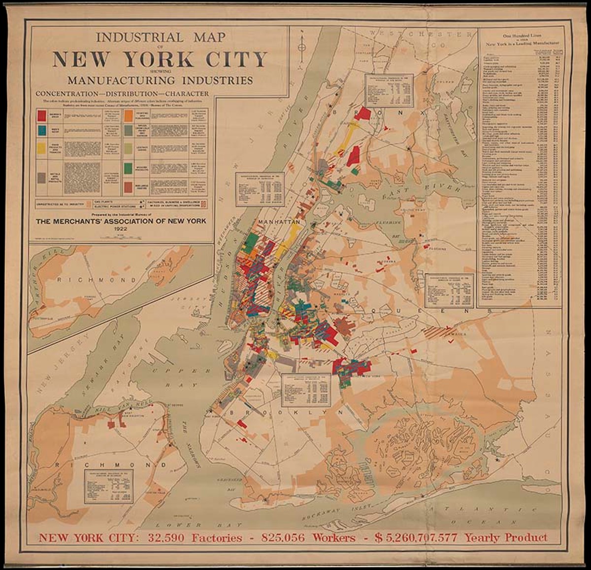 Ill. 3. Distribution of industries within New York City, 1922