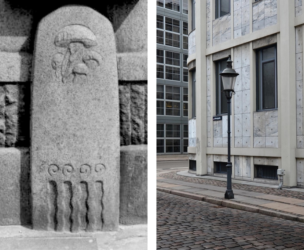 Ill. 1. Anton Rosen Palace Hotel 1907–10, Foto: Ole Woldbye, Kunstbib

Ill. 2. Frits Schlegel Overformynderiet 1937, Foto: Claus Nebelin

Ornamentets historisk selvskrevne tilstedeværelse indenfor arkitektur som kunstart, gør det højst nærværende i vores umiddelbare omgivelser. En moderne brug af ornamentik, kan dermed skabe en troværdighed mellem nyt og gammelt og bidrage til en kontinuitet i arkitekturen.