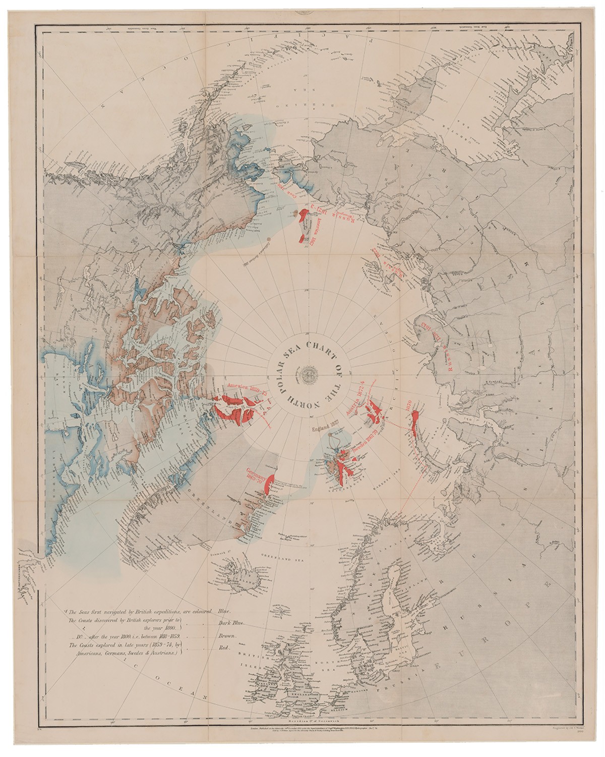 Ill.5. Kort over Det Nordlige Polarhav, Capt. Washington R.N. F.R.S., 1855. Library and Archives Canada.