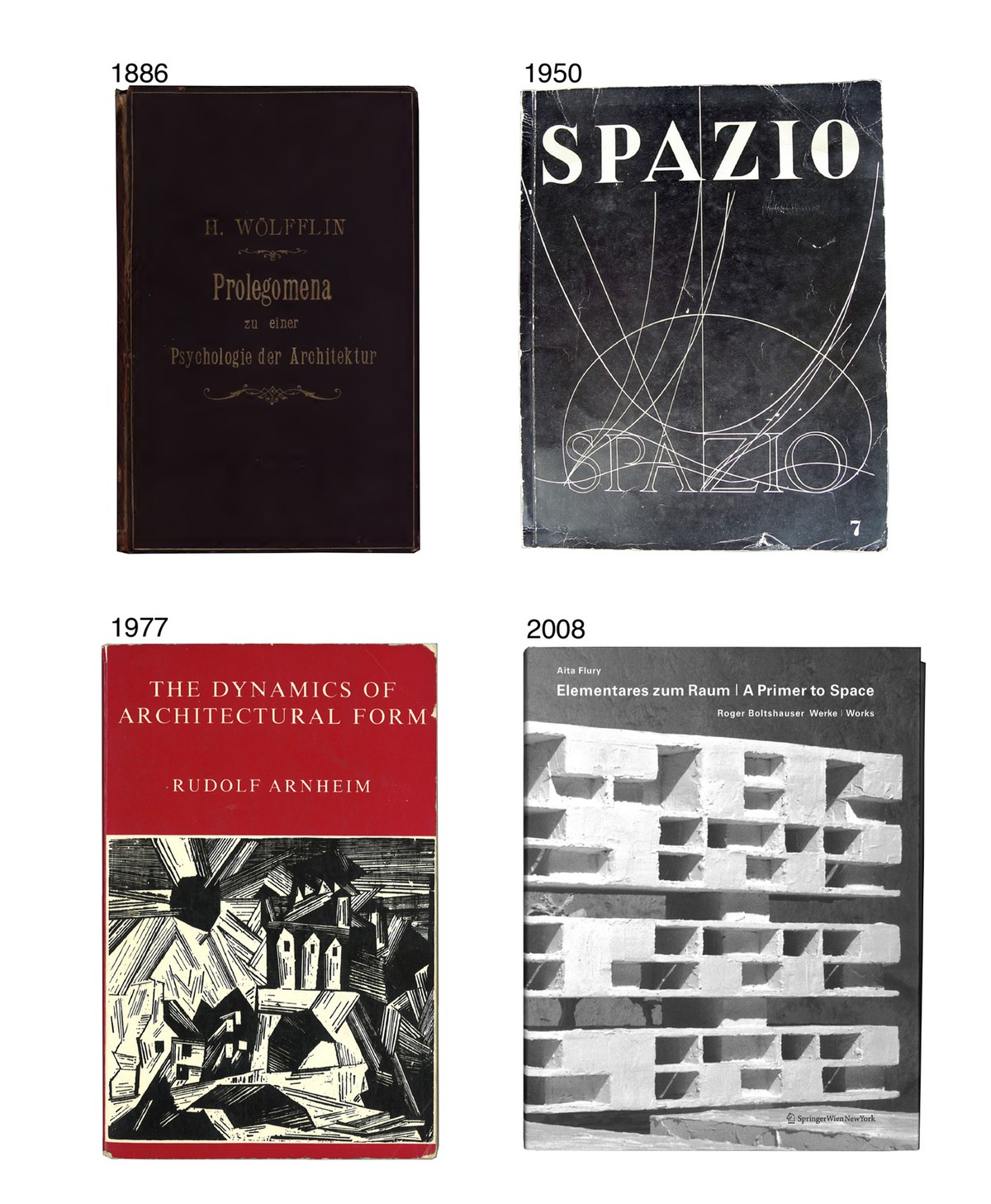 Ill. 0. The book A primer to Space is fundamentally connected and rooted in the three shown publications. It wants to bring back the focus to look at the effect of architecture.