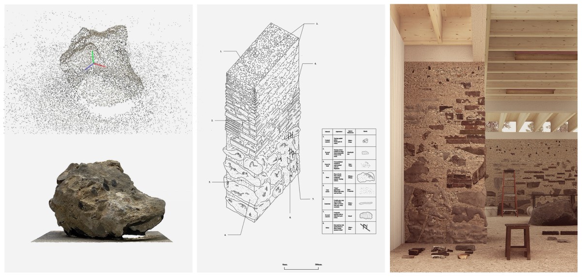 Ill.4. Atmospheres of Reuse: A study of rammed demolition waste wall by Robert Luke Simpson Johnstone, 2022