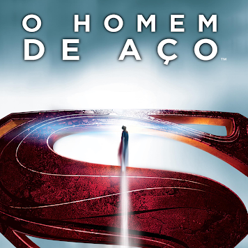 Pôster de O Homem de Aço, com Superman diante de um feixe de luz.
