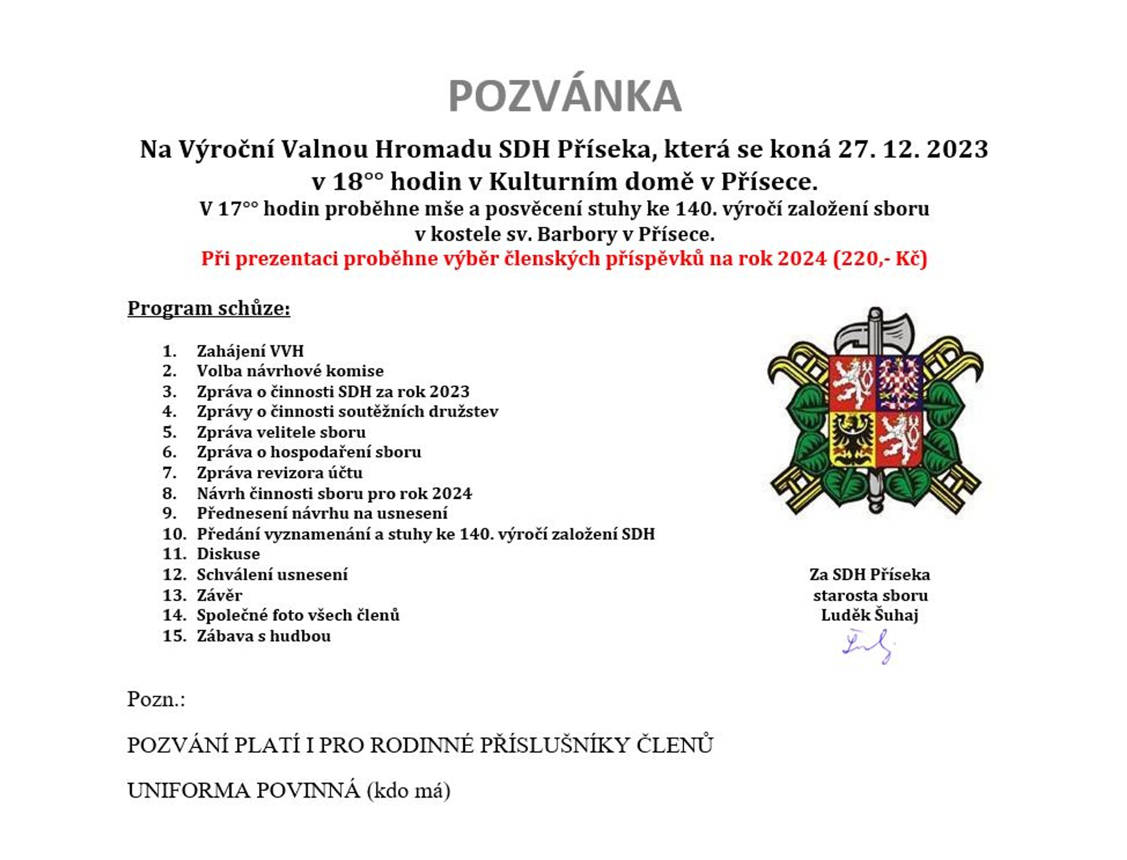 Výroční valná hromada 2023