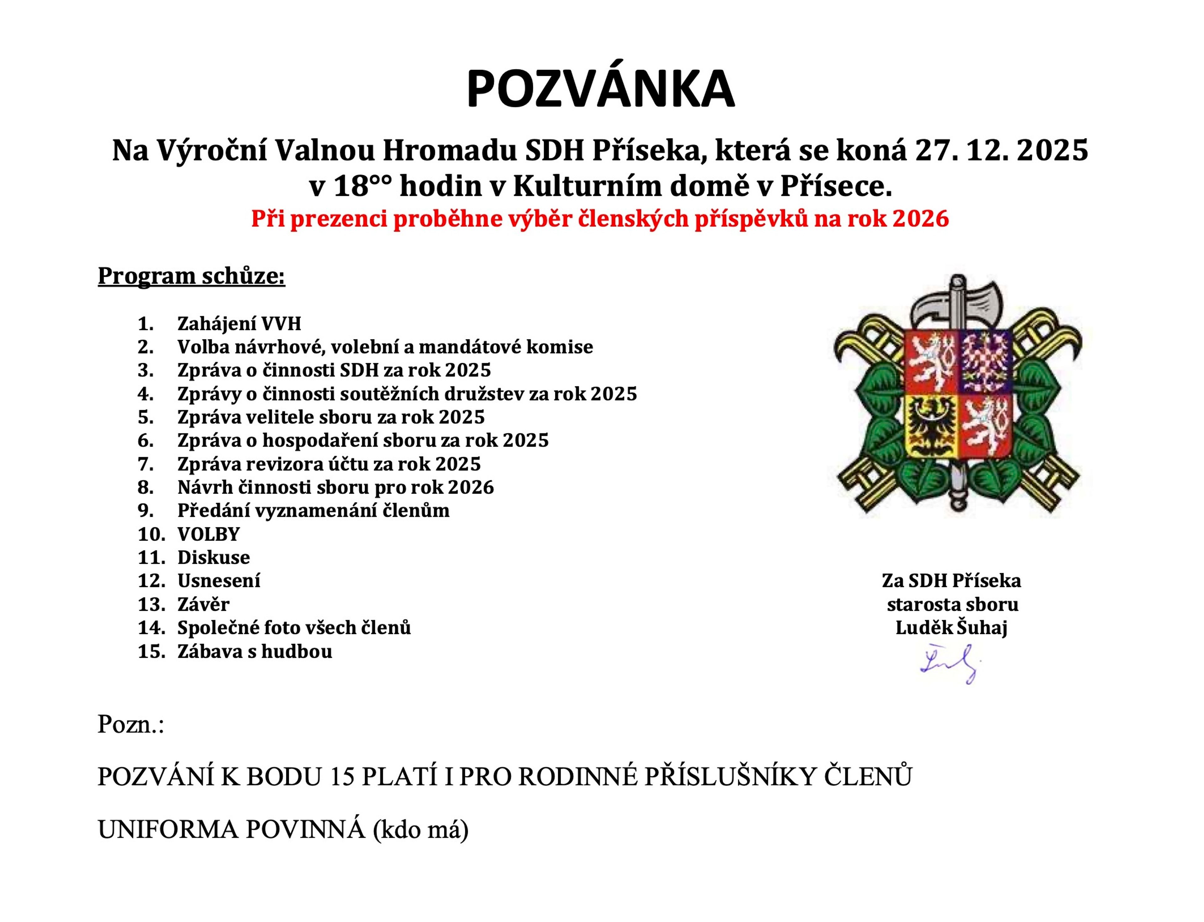 Pozvánka na VVH 2025
