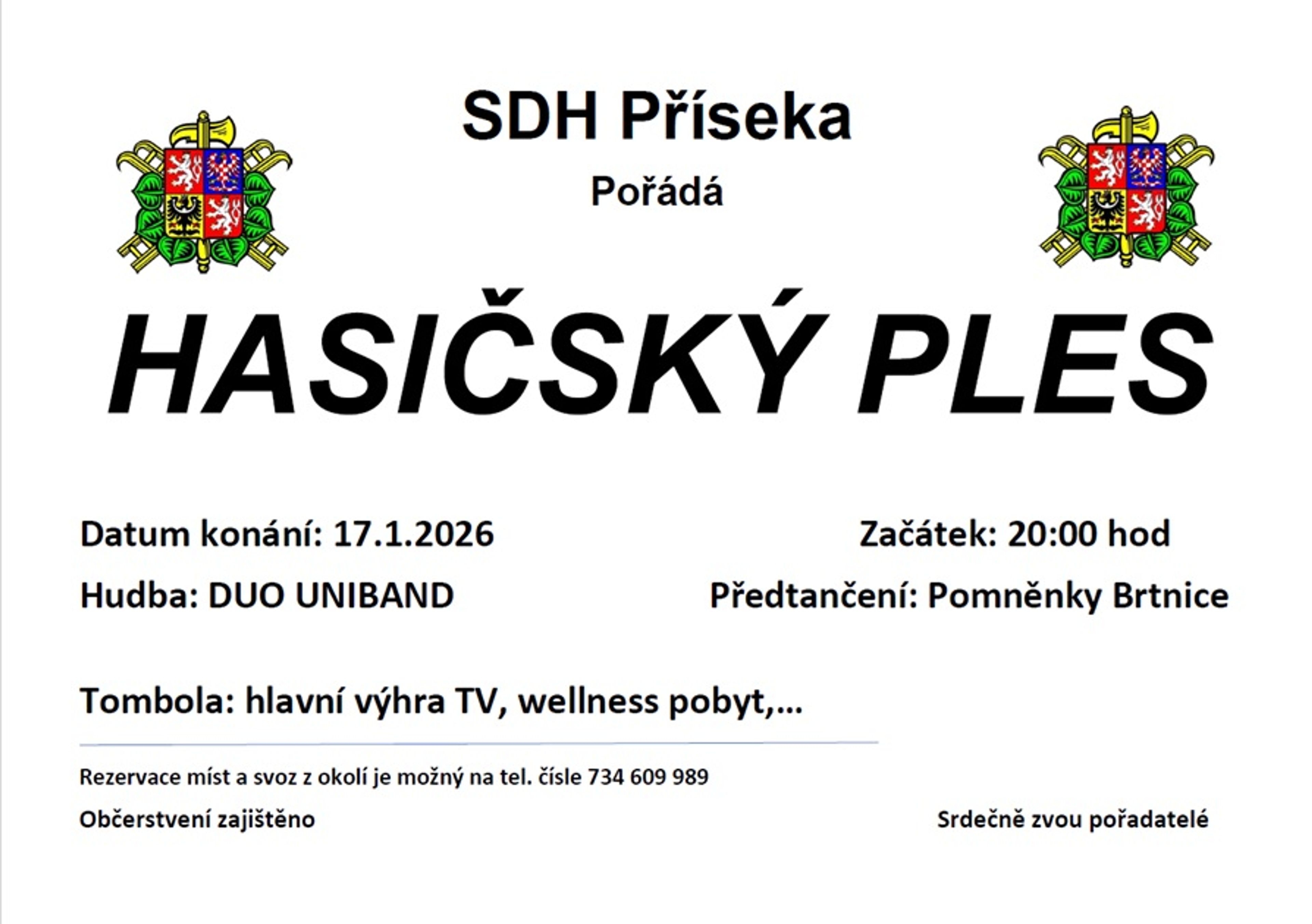 Pozvánka na Hasičký ples 2026