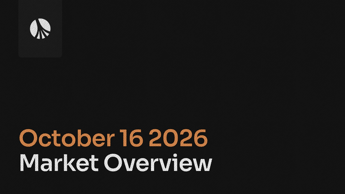 Rootstone market overview cover with the date October 16, 2026 in orange and “Market Overview” in white on a dark background.