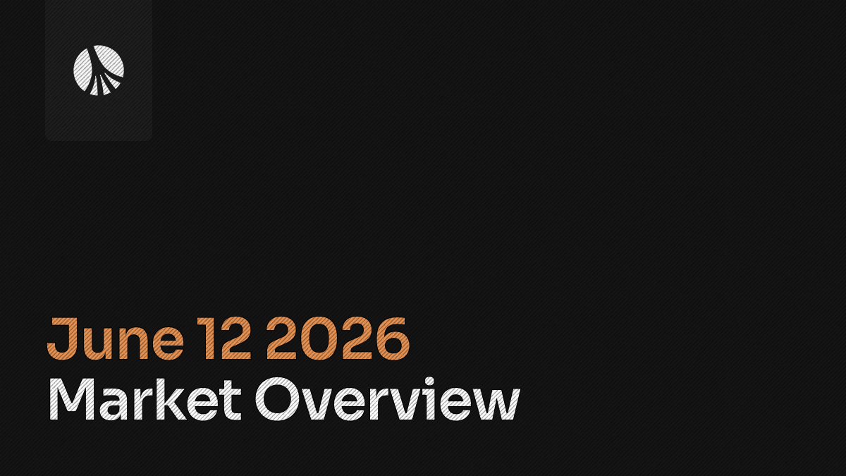 Rootstone branded graphic displaying the weekly crypto market overview data for June 12 on a dark background with abstract geometric lines.