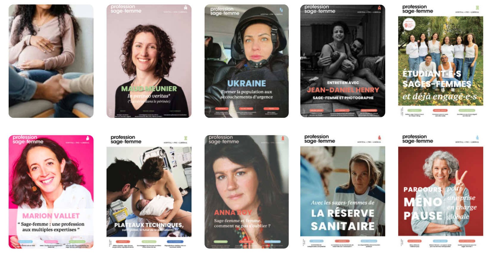 Couvertures revue profession sage-femme