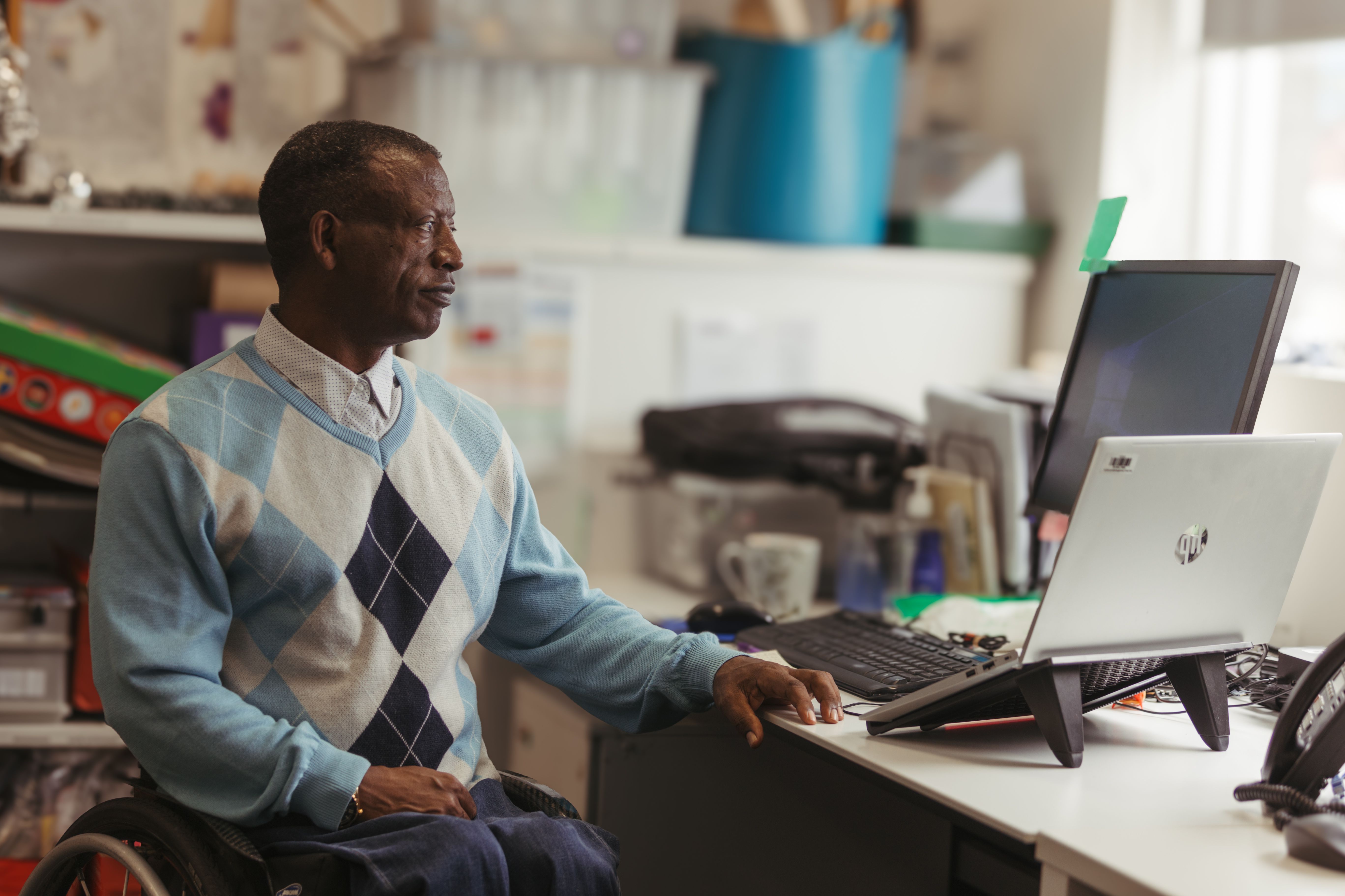 Each team member working on a computer