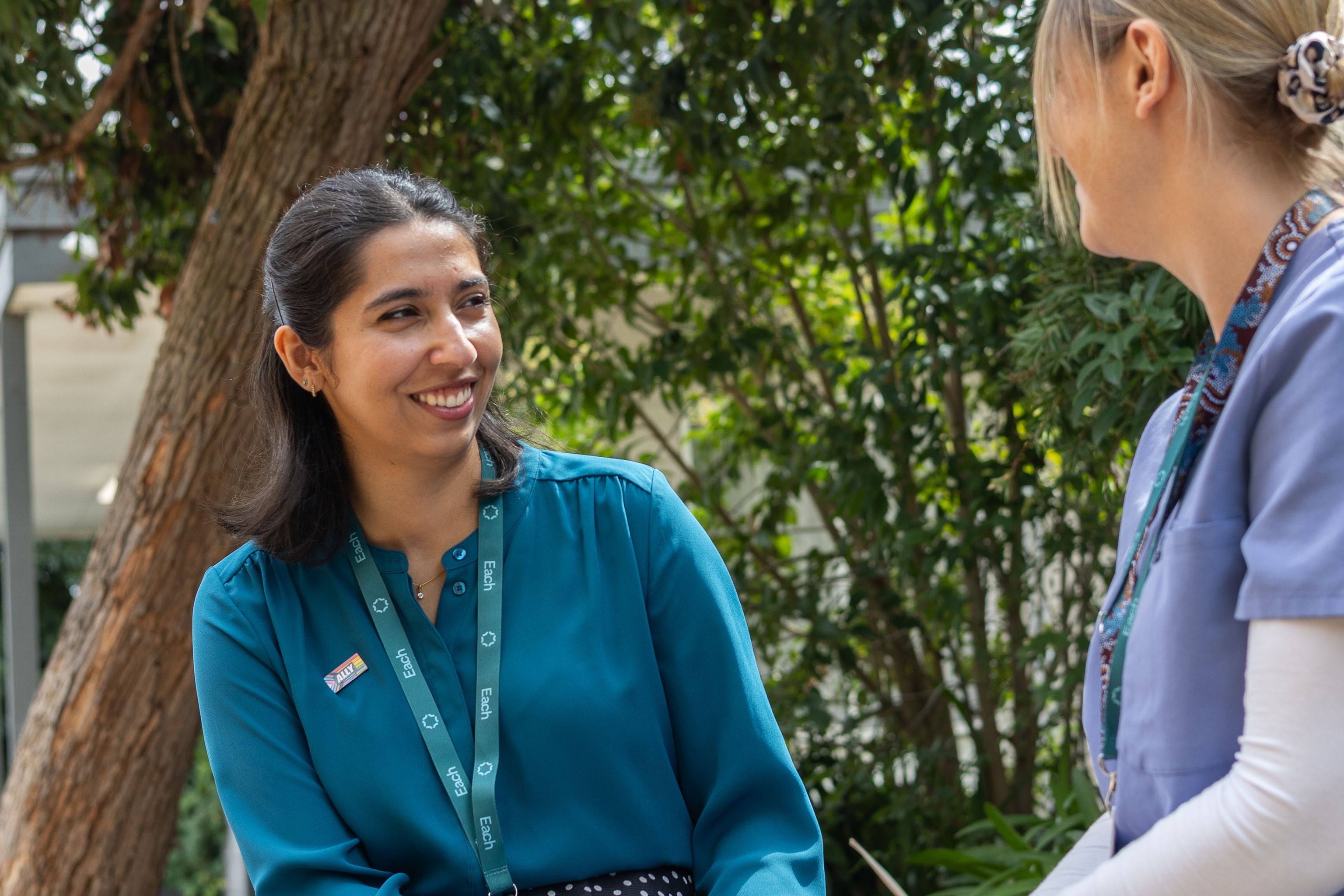 Doctor and nurse discussing endometriosis