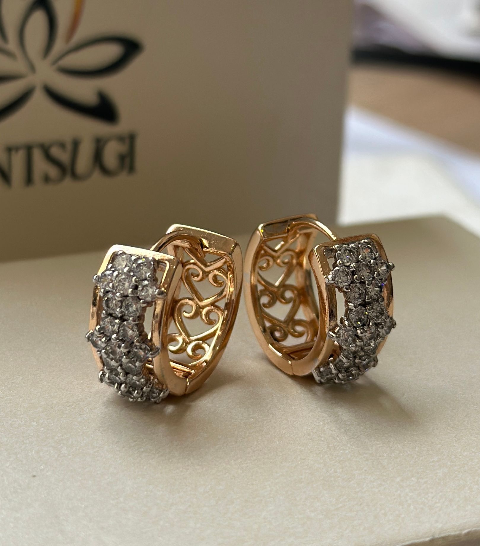 Aro Argolla enchapado con circones - Código K143