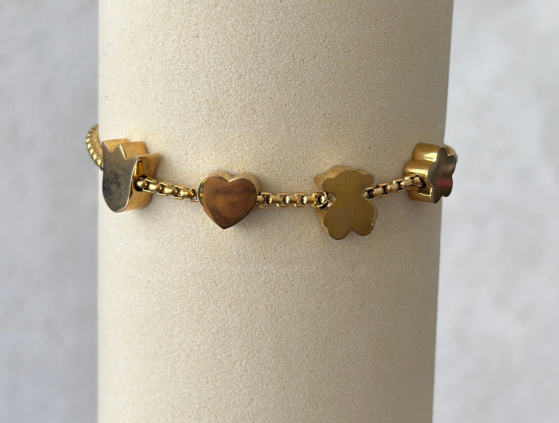 Pulsera de acero enchapado con dije  - Código K619