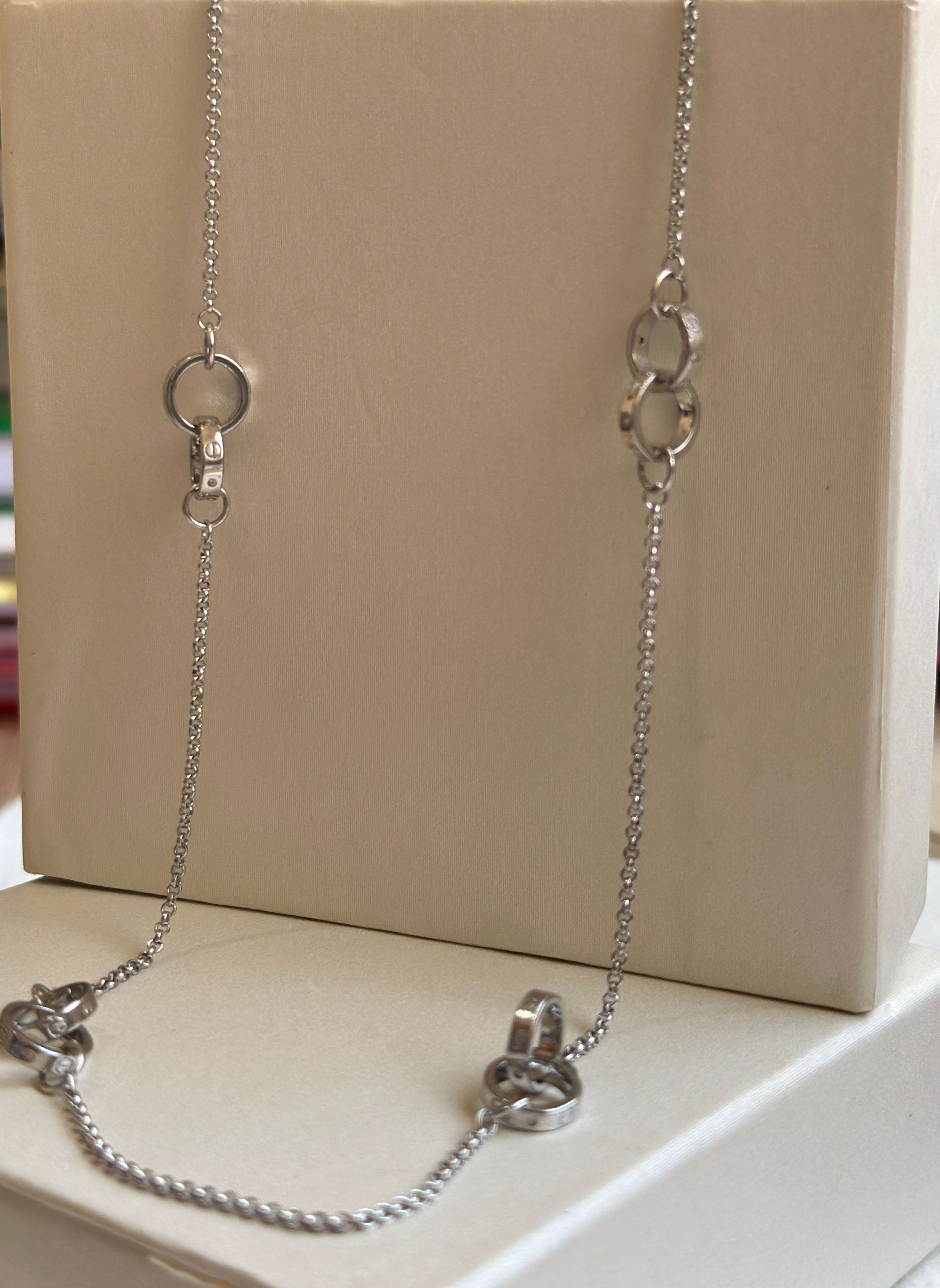 Cadena de plata 925 rodinado largo - Código K154