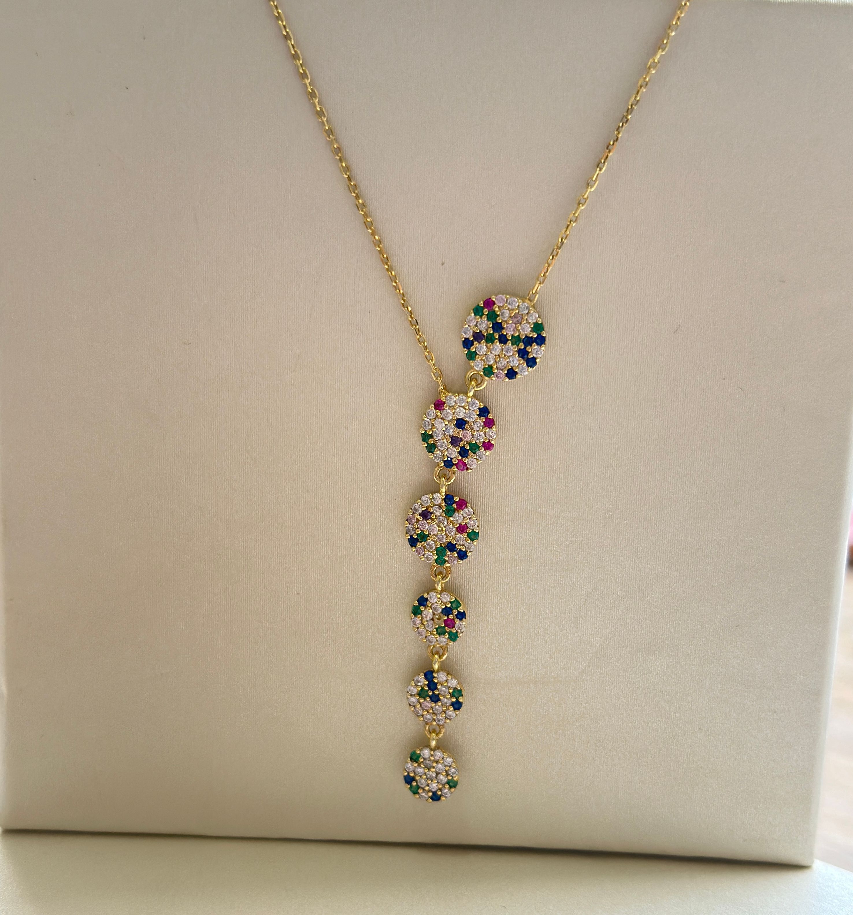 Cadena de plata 925 enchapado con cristales  - Código K651