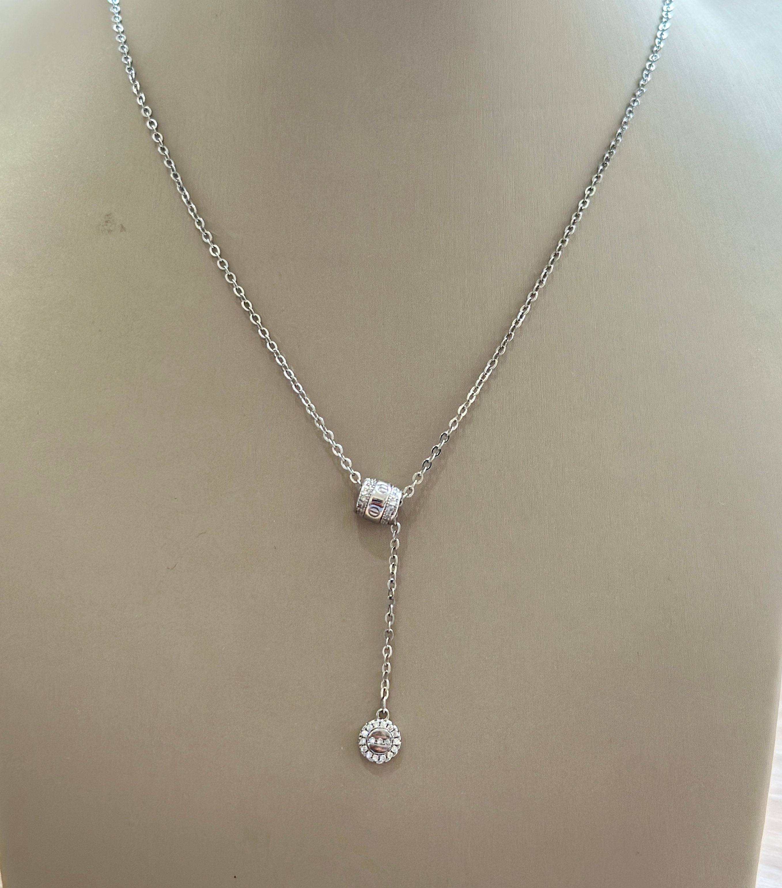 Cadena de plata 925 con dijes de colgante  - Código K553