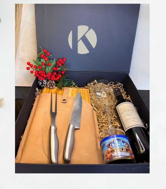 Caja para asado con cuchillos - Código RE-022