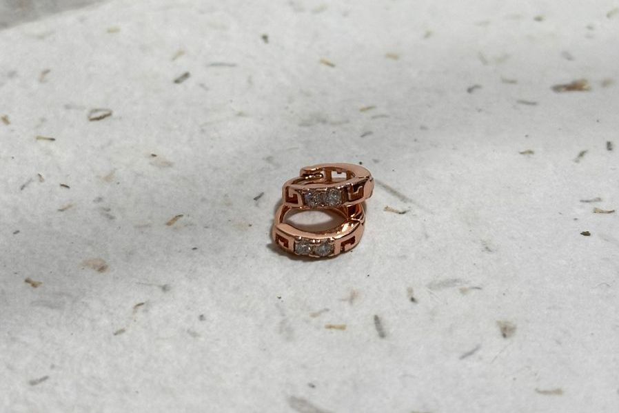 Argolla de acero enchapada en oro rosa - Código K238