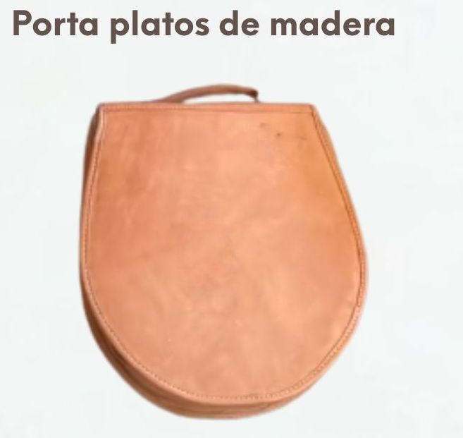 Articulo de cuero - Porta Platos de Madera  - Código RE-040