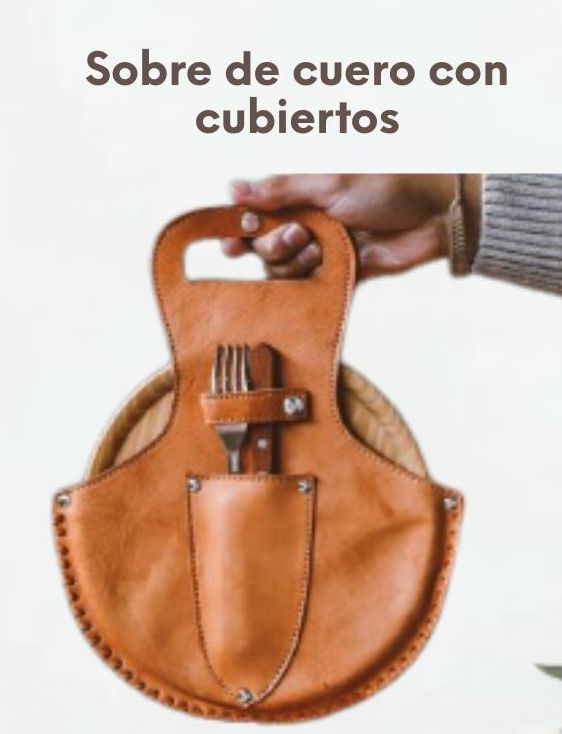 Articulo  de cueros - Tabla y cuchillos  - Código RE-042