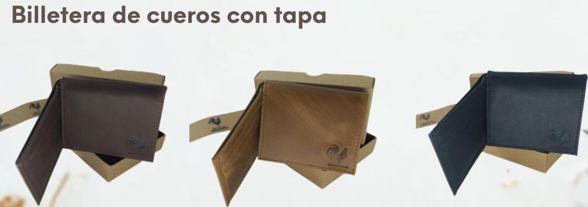 Billetera de cuero con tapa - Código RE-059