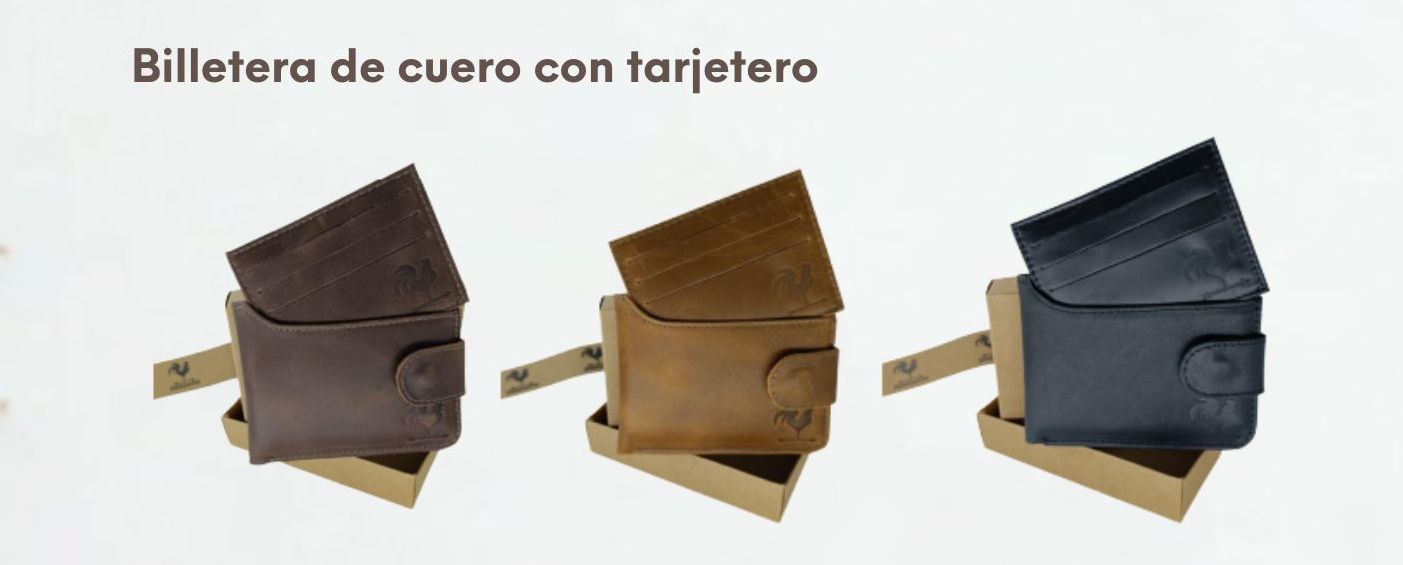 Billetera de cuero con tarjetero - Código RE-058