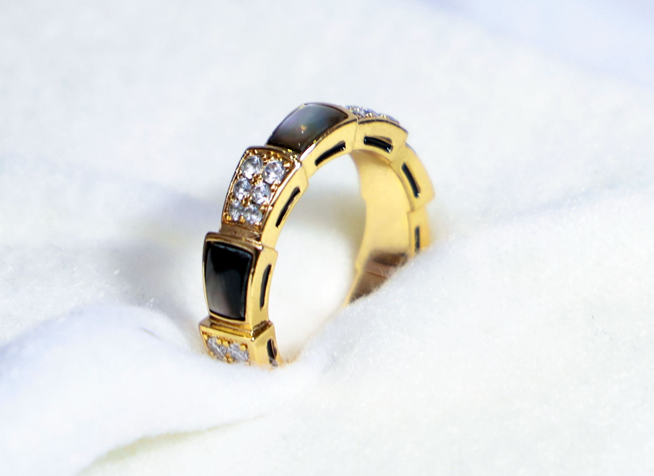 Anillo de acero con nacar - Código K683