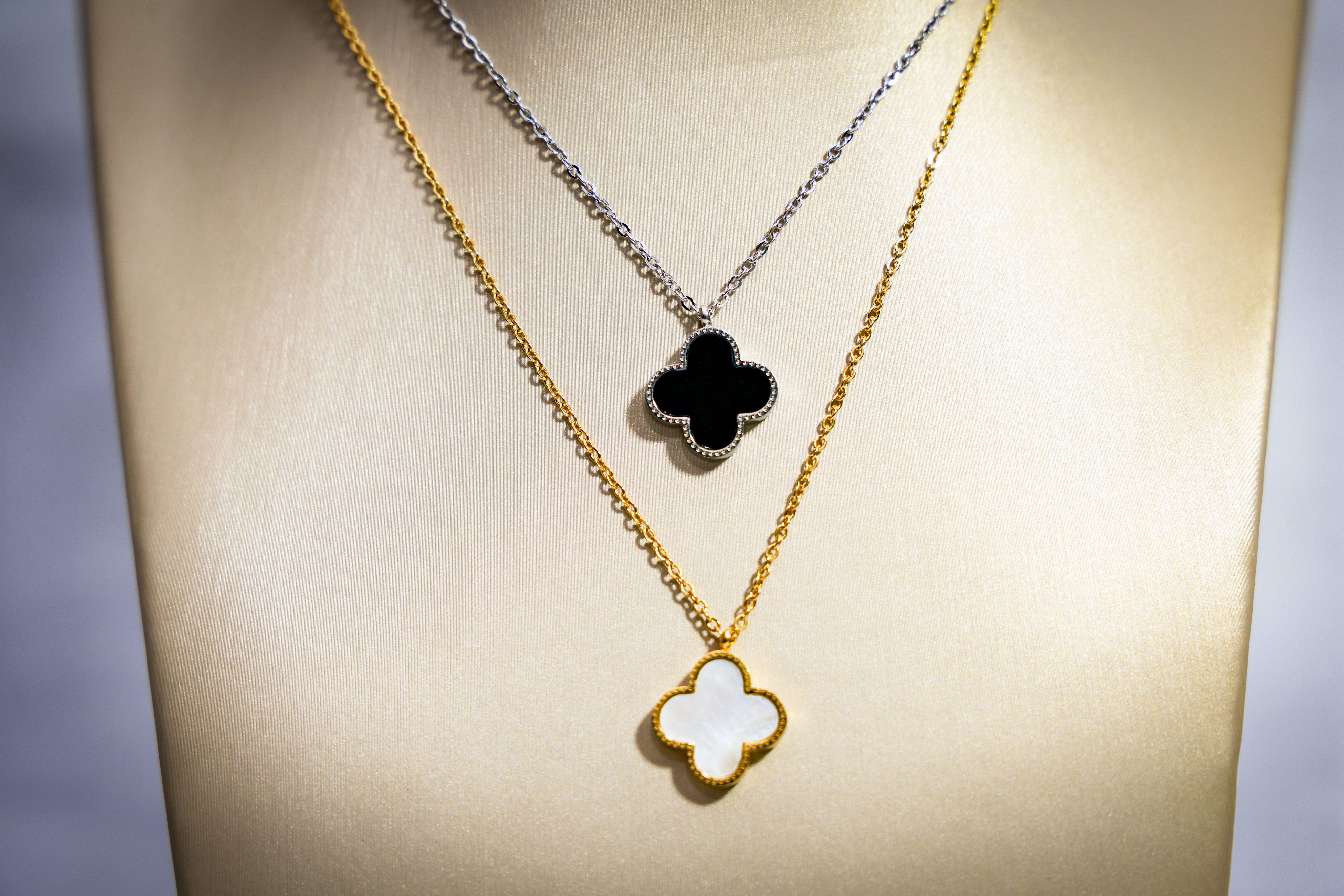 Cadena Kintsugi negro y blanco - Código K429