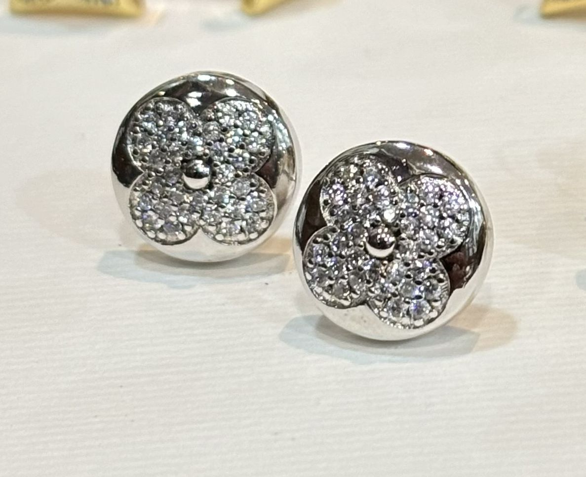 Aro acero rodinado con circon - Código K366