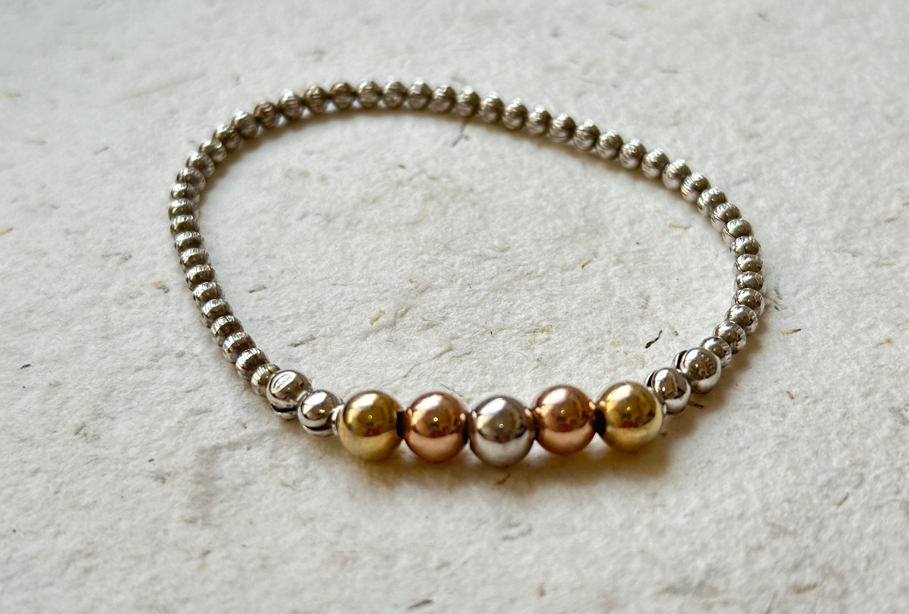 Pulsera de plata 925 con tres colores - Código K597