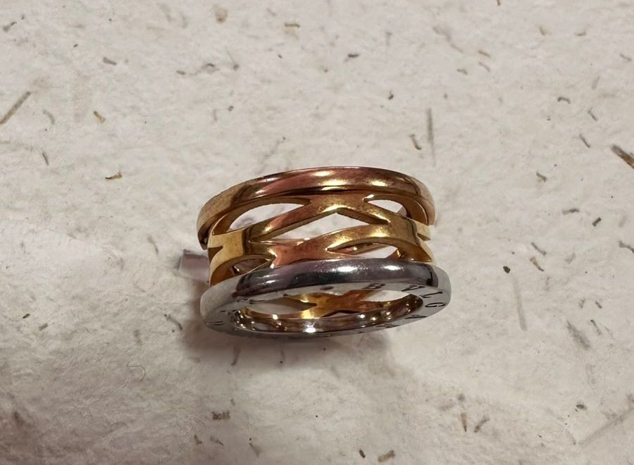 Anillo enchapado en oro 3 colores - Código K675