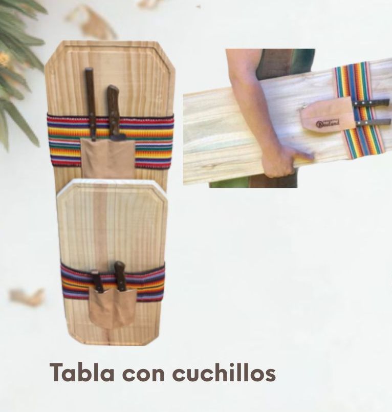 Articulos de cuero - Tabla y cubiertos  - Código RE-043