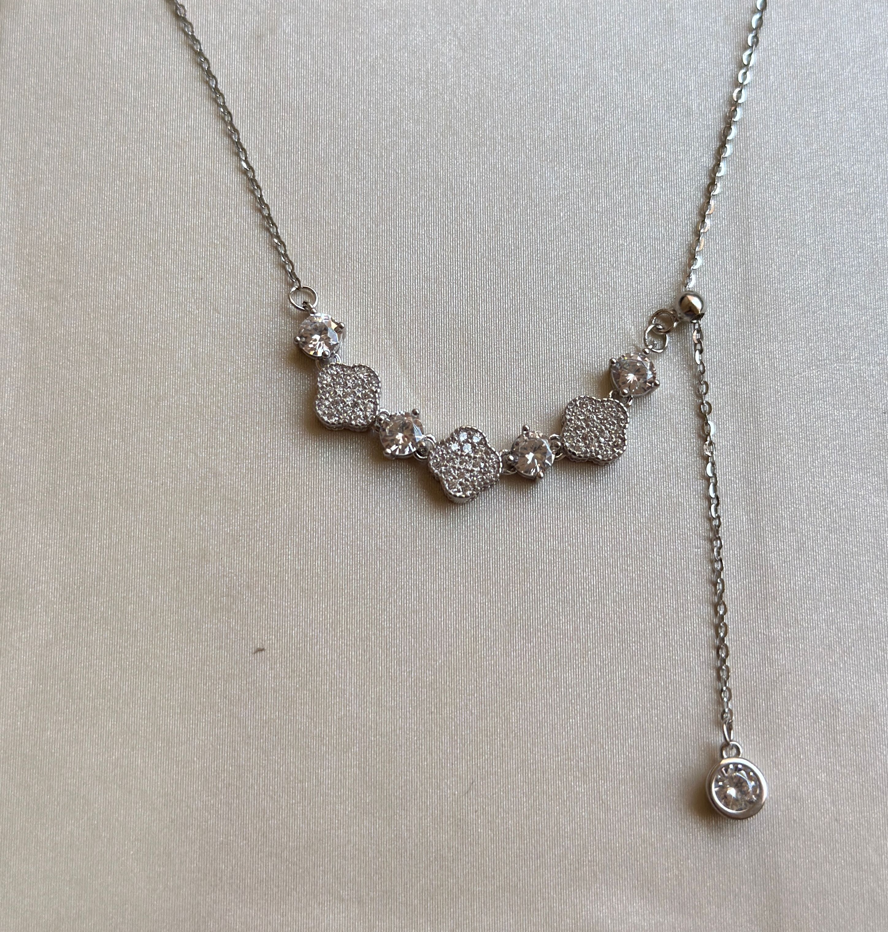 Cadena de plata 925 rodinada con circones - Código K601