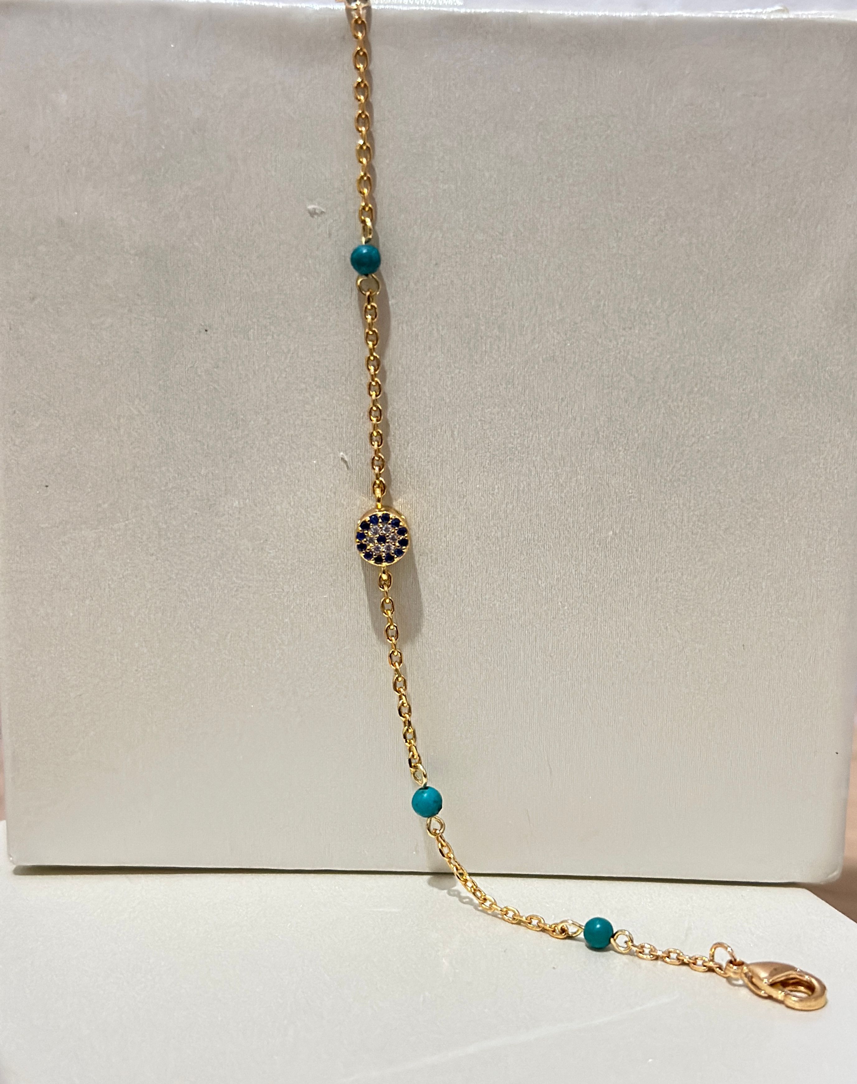 Pulsera de acero con cristales azules - Código K602