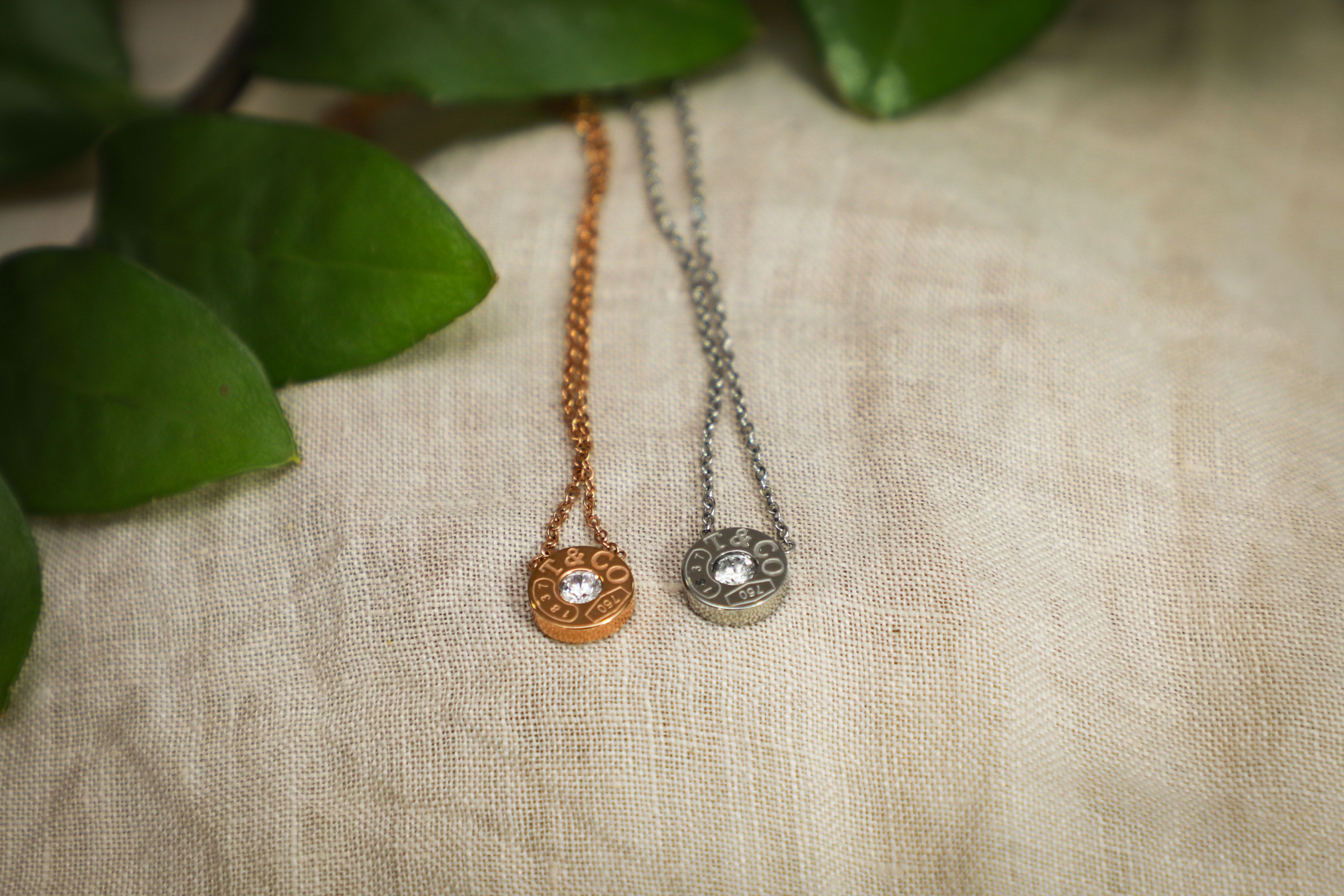 Cadena de acero enchapado con circon - Código K576