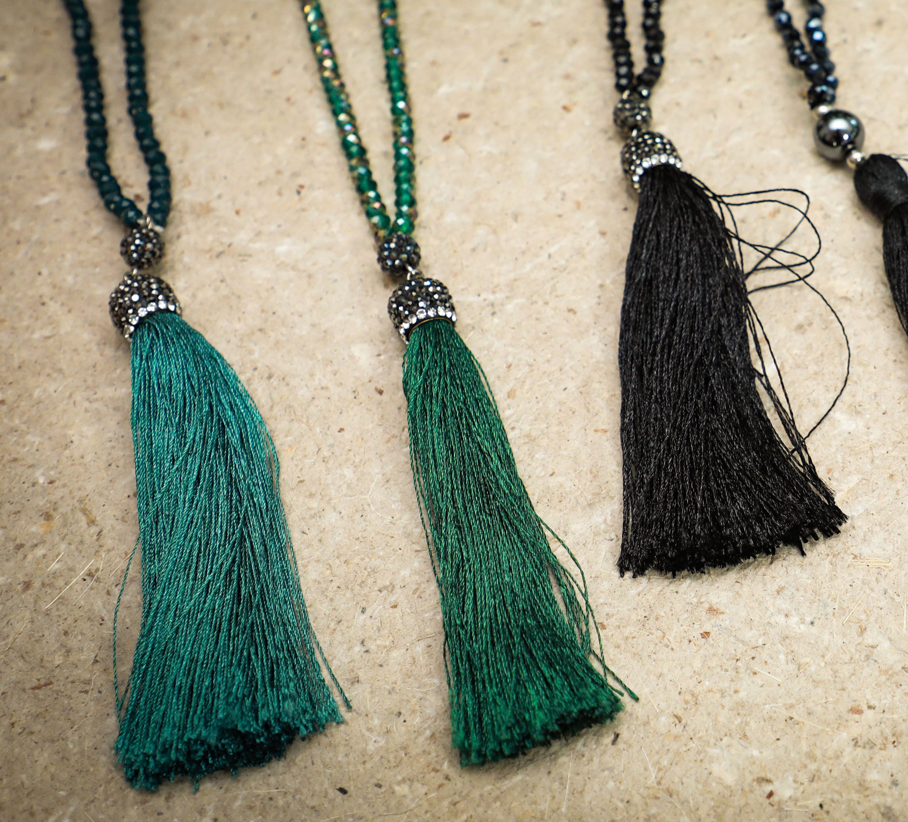 Cadena de cristales con plumeritos - Código K49