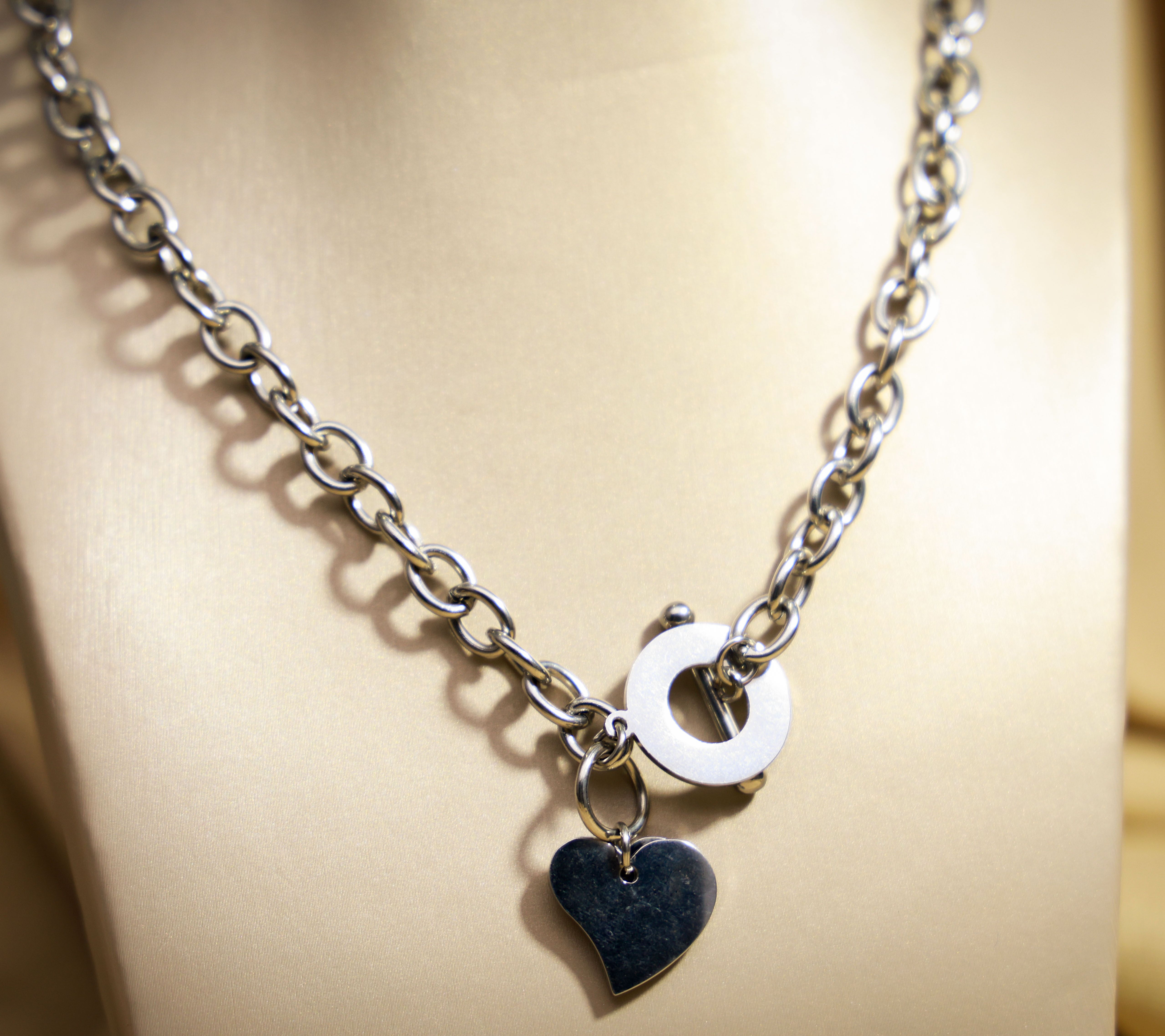 Cadena de acero con dije corazon - Código K661