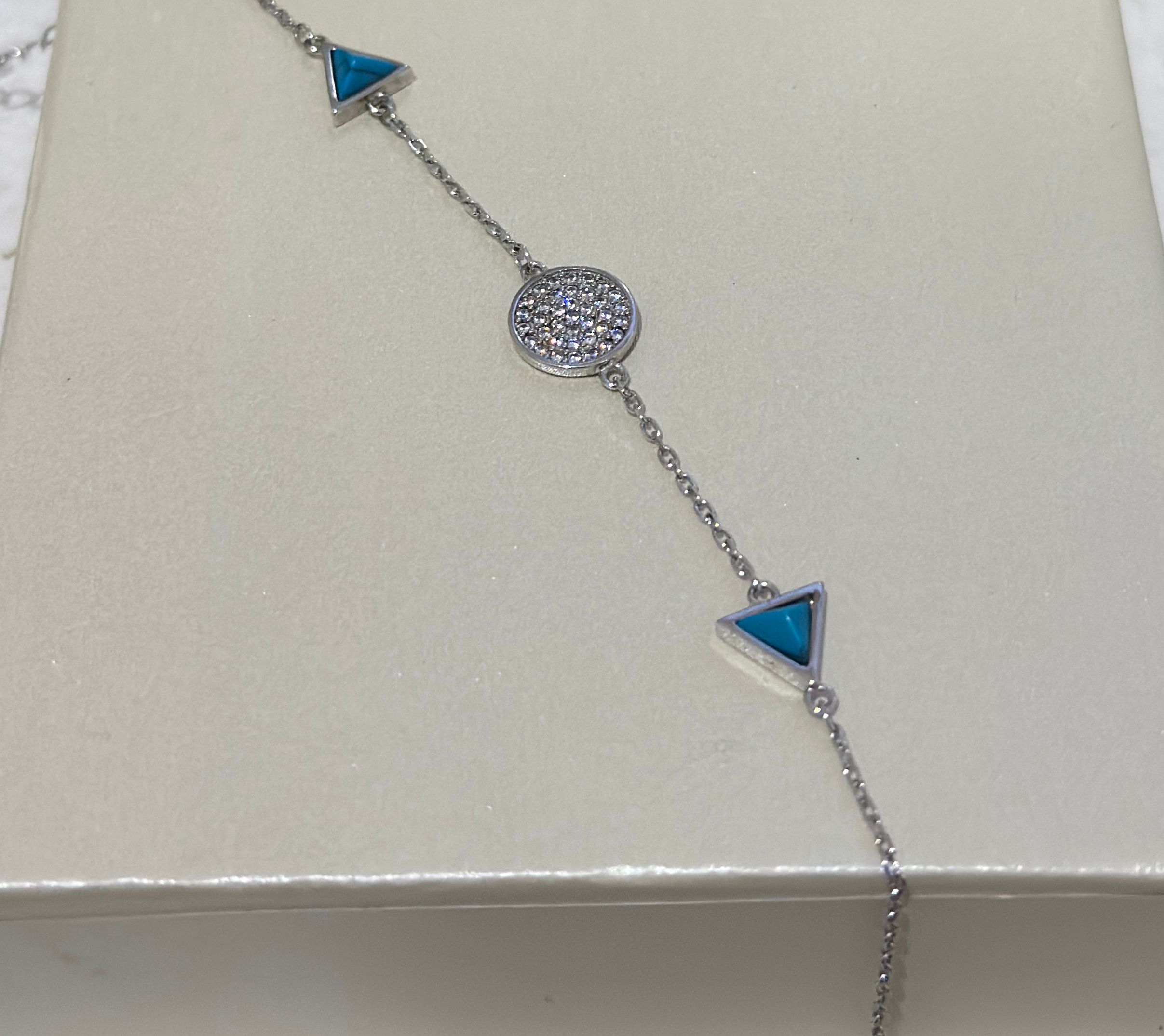 Pulsera de plata 915 y turquesa - Código K667