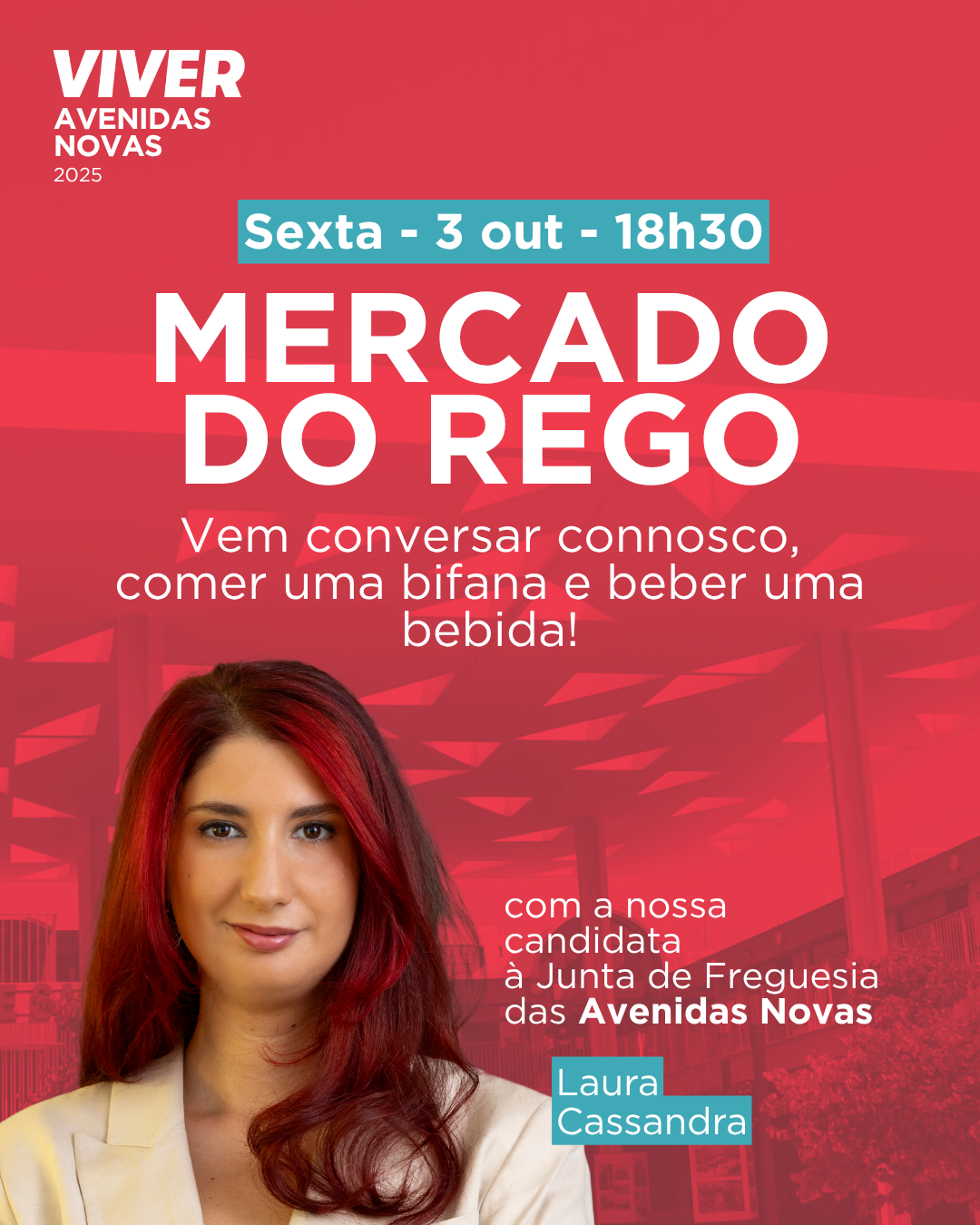 Conversa (com bifana e bebida) no Mercado do Bairro Santos