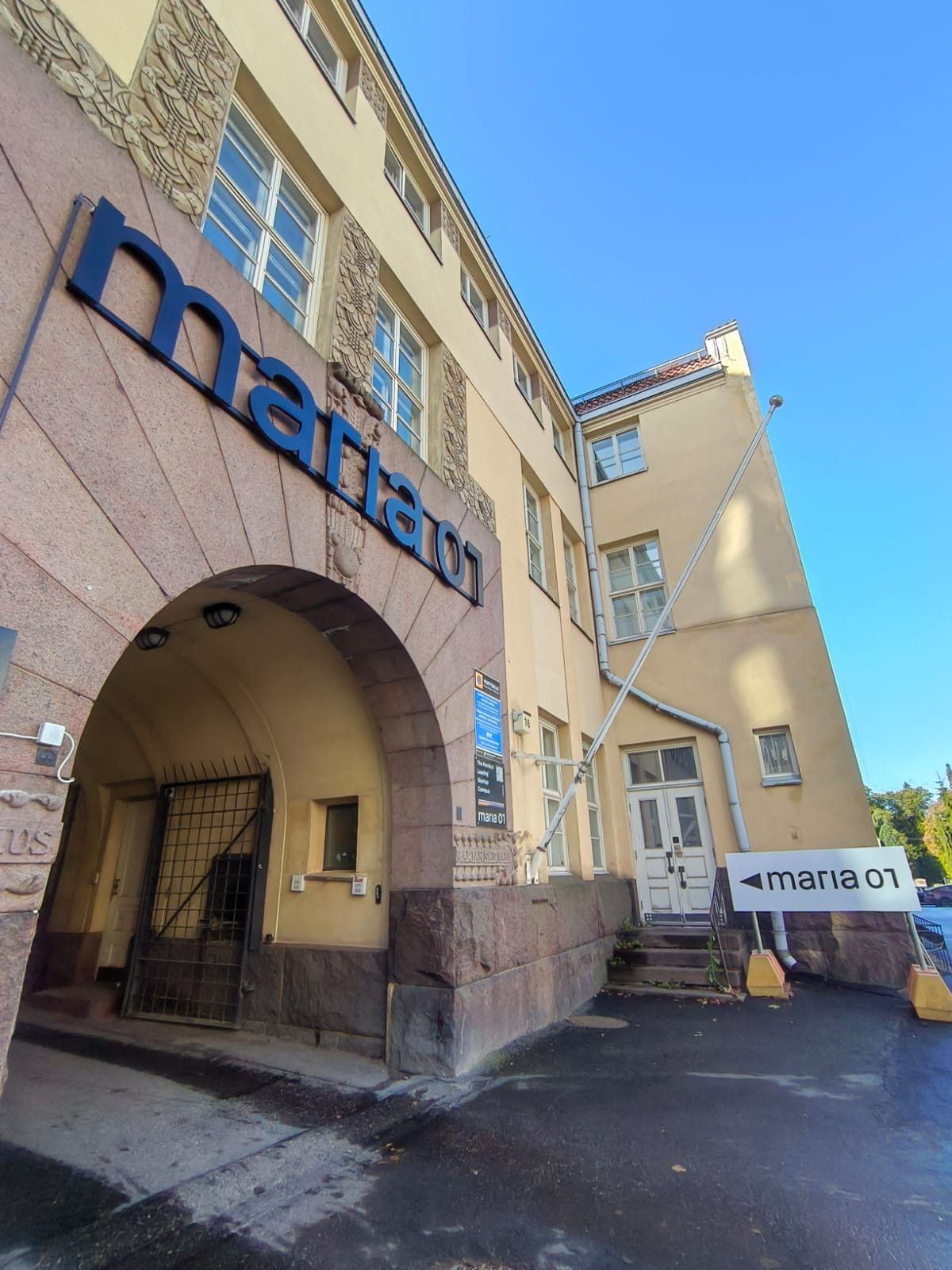 Entrance of the Maria 01 startup campus in Helsinki