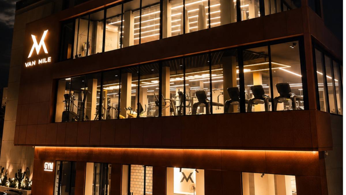 Van Mile Gym building at night