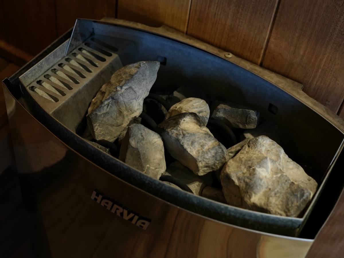 Sauna stones on the Harvia heater