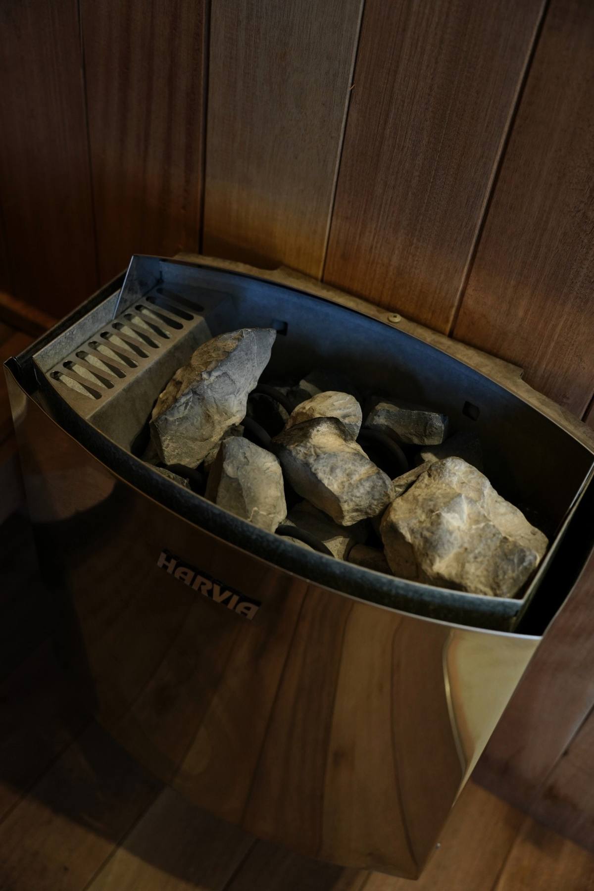 Sauna stones on the Harvia heater