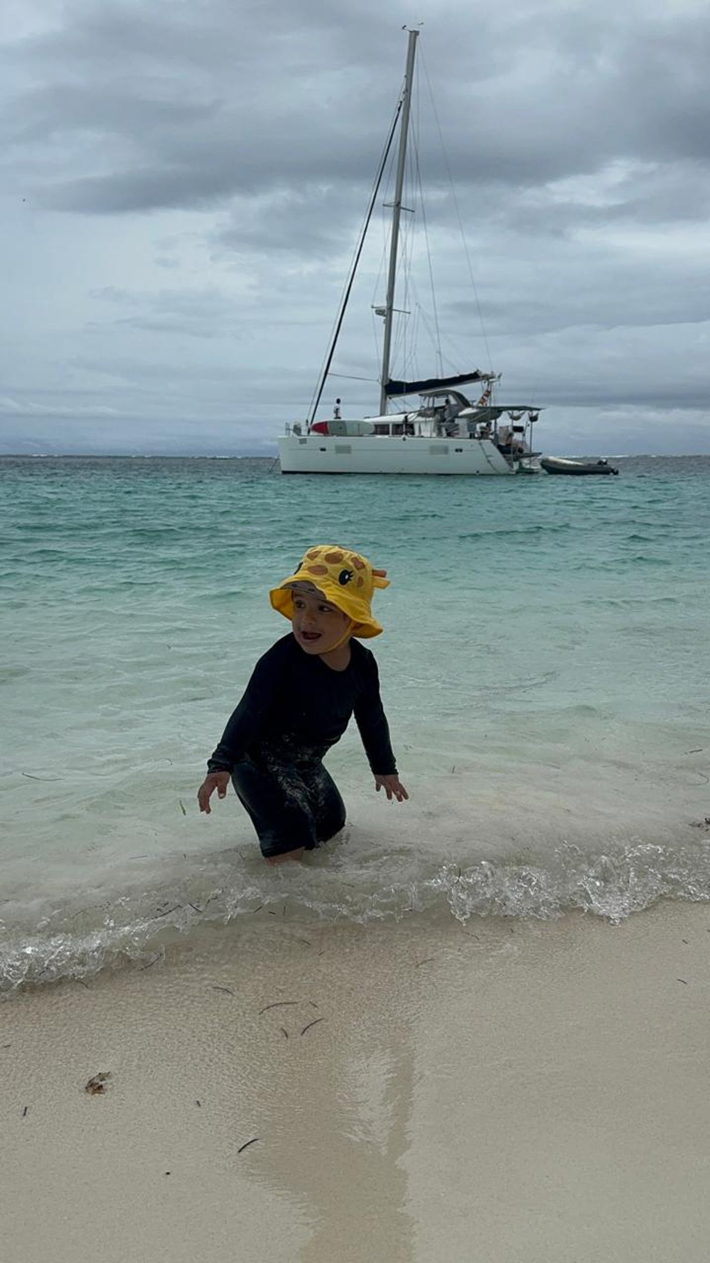 Child enjoying a family adventure in the San Blas Islands of Guna Yala, Panama.